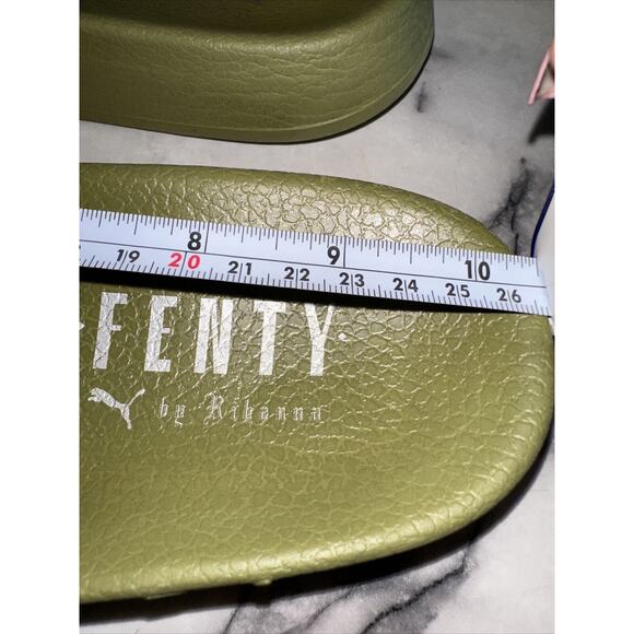 Vntg Fenty Puma Olive Bow Slide Rihanna uk5 us 7 8 Slides Sandals green - Picture 9 of 9